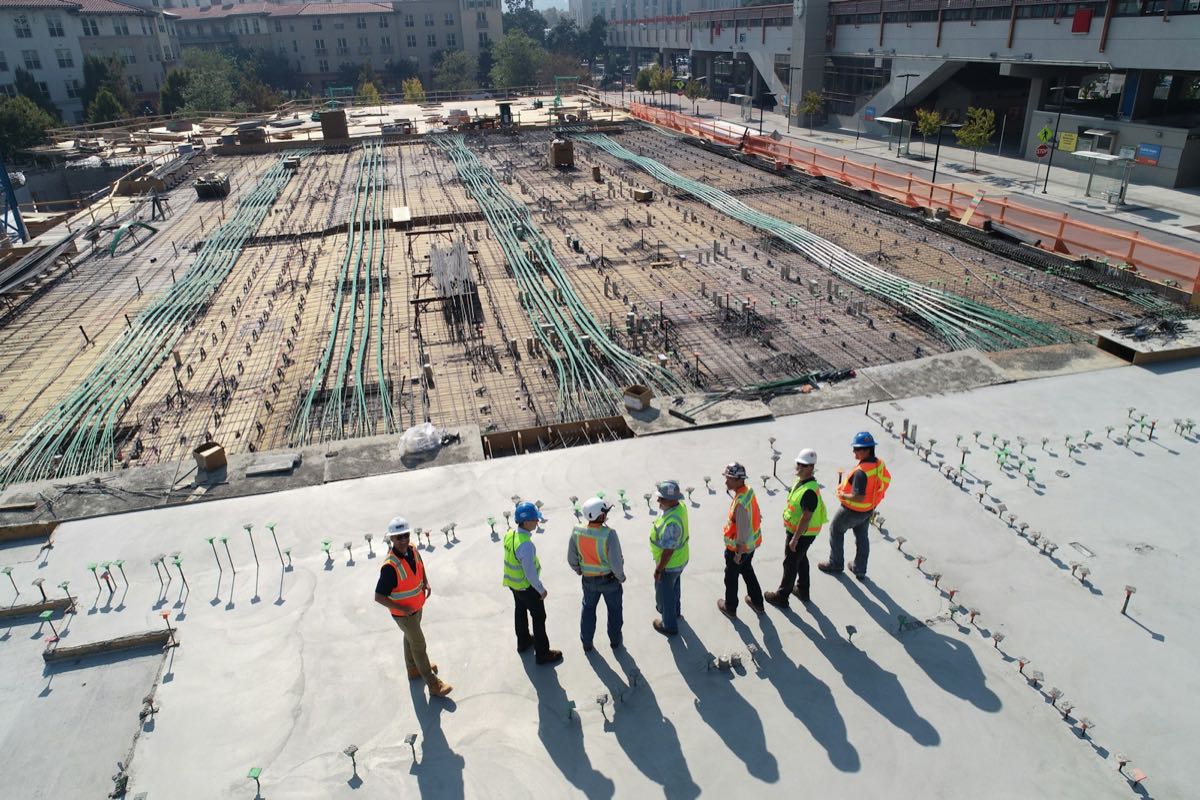 Professional team on a construction site