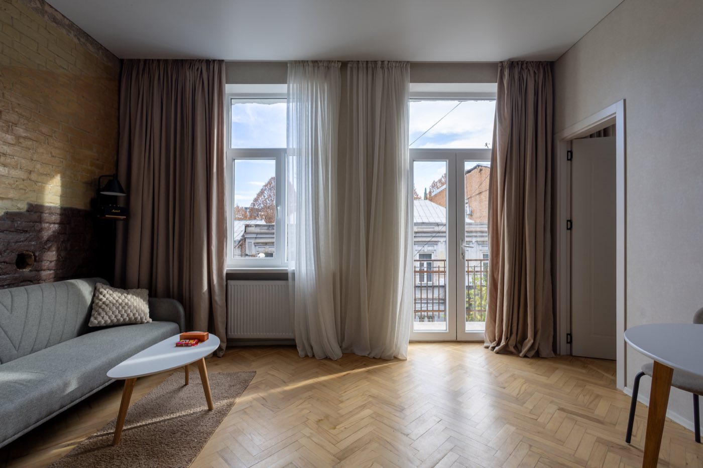 Living room of a VeraNest apartment in Vera, Tbilisi